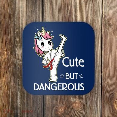 Cute But Dangerous Funny Karate Taekwondo Coaster
