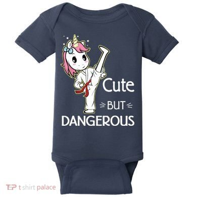 Cute But Dangerous Funny Karate Taekwondo Baby Bodysuit