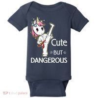 Cute But Dangerous Funny Karate Taekwondo Baby Bodysuit thumb 0