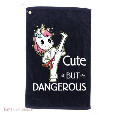 Cute But Dangerous Funny Karate Taekwondo Golf Towel