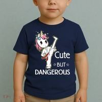 Cute But Dangerous Funny Karate Taekwondo Toddler T-Shirt thumb 2