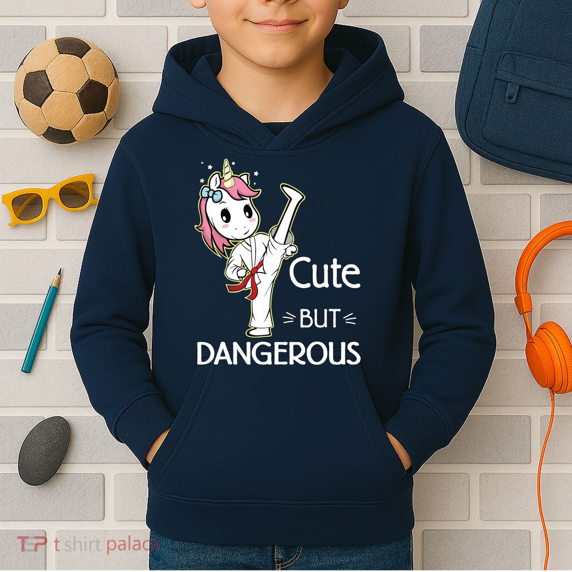 Cute But Dangerous Funny Karate Taekwondo Kids Hoodie