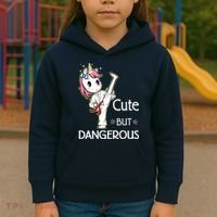 Cute But Dangerous Funny Karate Taekwondo Kids Hoodie thumb 3