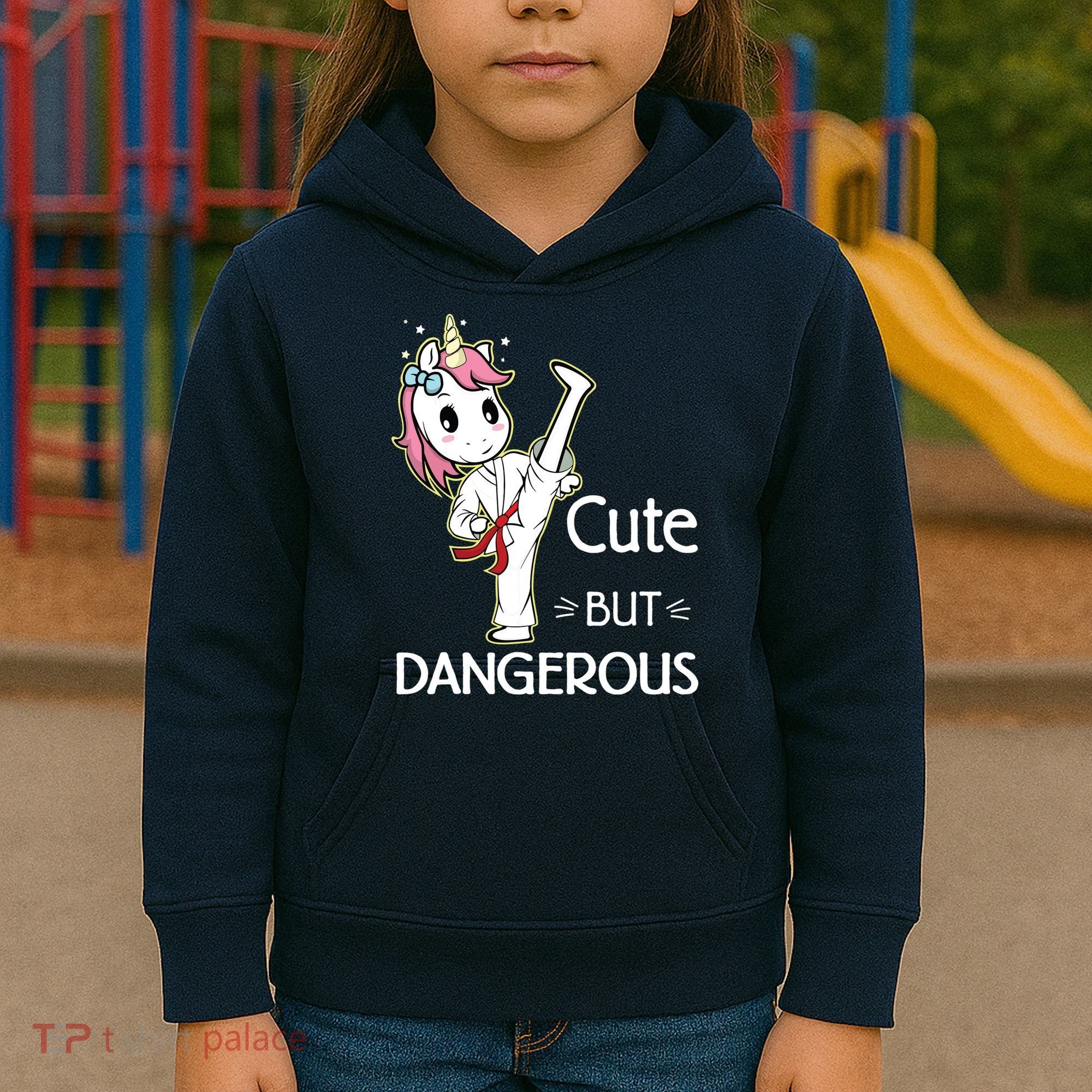 Cute But Dangerous Funny Karate Taekwondo Kids Hoodie