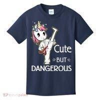 Cute But Dangerous Funny Karate Taekwondo Kids T-Shirt thumb 0