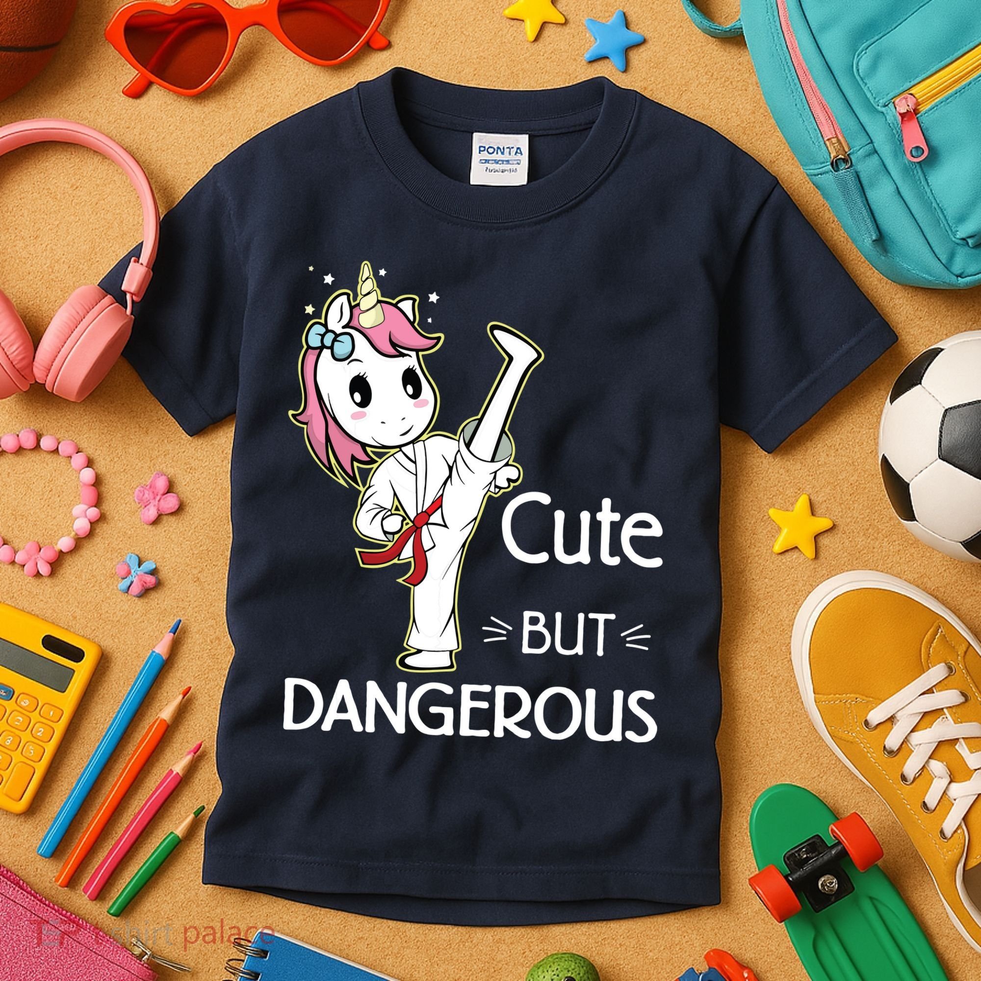 Cute But Dangerous Funny Karate Taekwondo Kids T-Shirt