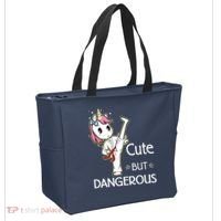 Cute But Dangerous Funny Karate Taekwondo Tote Bag thumb 2
