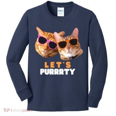 Cat Bachelorette Design Orange Cats Kids Long Sleeve Shirt