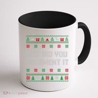 Christmas But Did You Document It Ugly Office Party Sweater Coffee Mug thumb 1