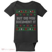 Christmas But Did You Document It Ugly Office Party Sweater Baby Bodysuit thumb 0