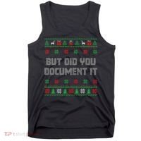 Christmas But Did You Document It Ugly Office Party Sweater Tank Top thumb 0