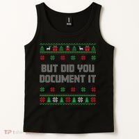 Christmas But Did You Document It Ugly Office Party Sweater Tank Top thumb 2