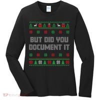 Christmas But Did You Document It Ugly Office Party Sweater Women's Long Sleeve Shirt thumb 0