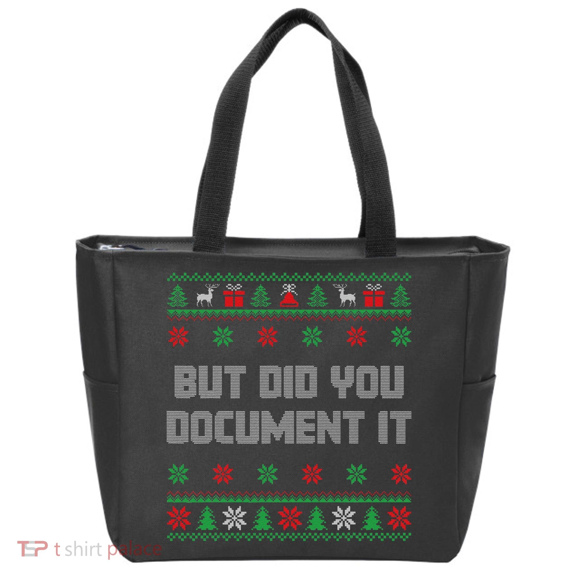Christmas But Did You Document It Ugly Office Party Sweater Tote Bag