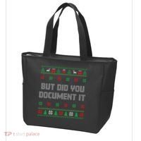 Christmas But Did You Document It Ugly Office Party Sweater Tote Bag thumb 3