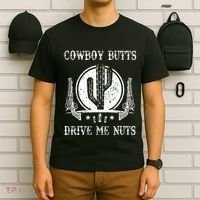 Cowboy Butts Drive Me Nuts Vintage Funny Sexy Cowboys Memes T-Shirt thumb 6