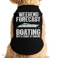 Cute Boat Drinking Art For Women Boating Pontoon Captain Doggie Tank thumb 0