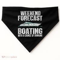Cute Boat Drinking Art For Women Boating Pontoon Captain USA-Made Doggie Bandana thumb 0