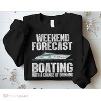 Cute Boat Drinking Art For Women Boating Pontoon Captain Sweatshirt thumb 2