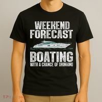 Cute Boat Drinking Art For Women Boating Pontoon Captain T-Shirt thumb 3