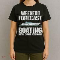 Cute Boat Drinking Art For Women Boating Pontoon Captain T-Shirt thumb 4