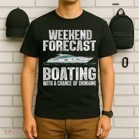 Cute Boat Drinking Art For Women Boating Pontoon Captain T-Shirt thumb 6