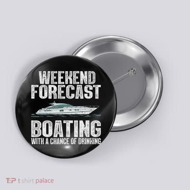 Cute Boat Drinking Art For Women Boating Pontoon Captain Button