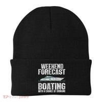 Cute Boat Drinking Art For Women Boating Pontoon Captain Beanie thumb 0