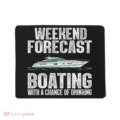 Cute Boat Drinking Art For Women Boating Pontoon Captain Mousepad