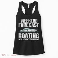 Cute Boat Drinking Art For Women Boating Pontoon Captain Women's Tank Top thumb 0
