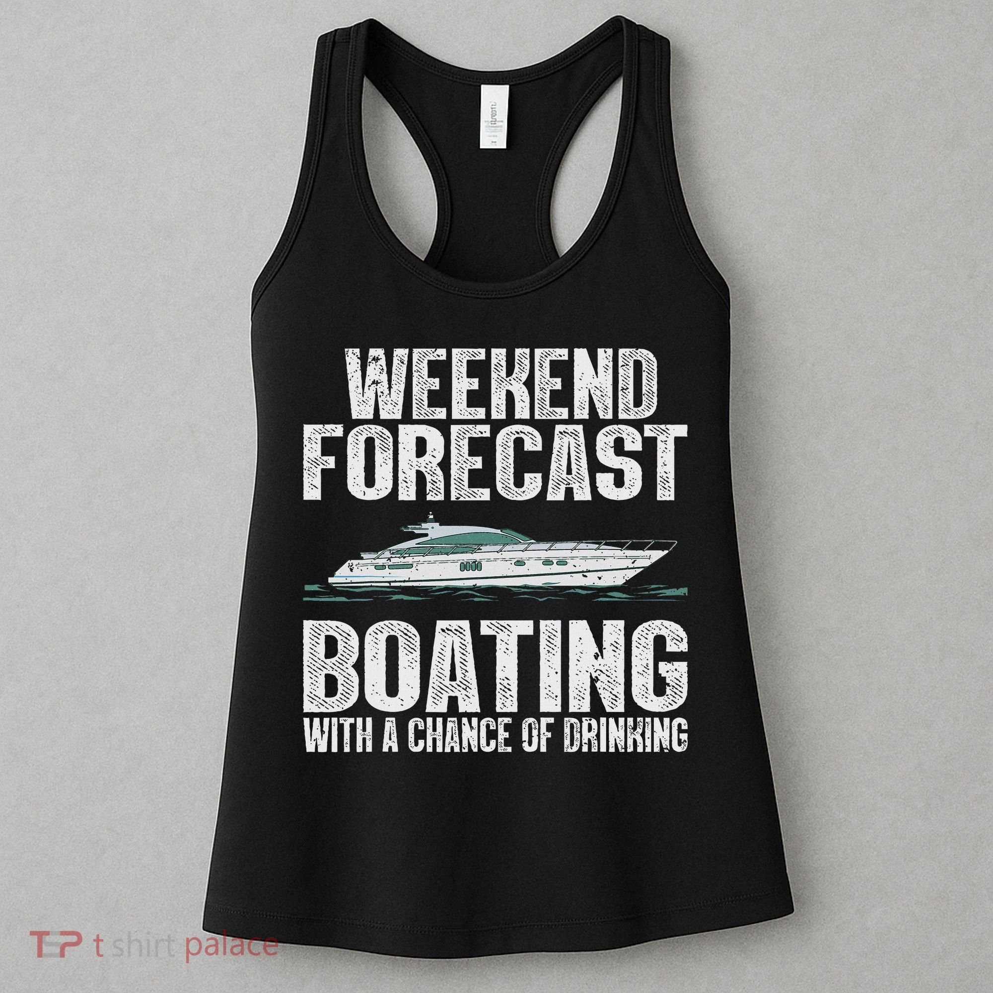 Cute Boat Drinking Art For Women Boating Pontoon Captain Women's Tank Top