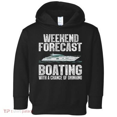 Cute Boat Drinking Art For Women Boating Pontoon Captain Toddler Hoodie