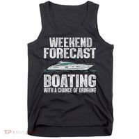 Cute Boat Drinking Art For Women Boating Pontoon Captain Tank Top thumb 0
