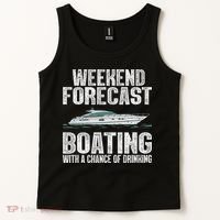 Cute Boat Drinking Art For Women Boating Pontoon Captain Tank Top thumb 2