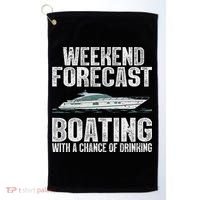Cute Boat Drinking Art For Women Boating Pontoon Captain Golf Towel thumb 0