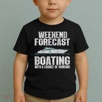Cute Boat Drinking Art For Women Boating Pontoon Captain Toddler T-Shirt thumb 2