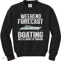 Cute Boat Drinking Art For Women Boating Pontoon Captain Kids Sweatshirt thumb 0