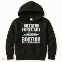 Cute Boat Drinking Art For Women Boating Pontoon Captain Kids Hoodie thumb 0
