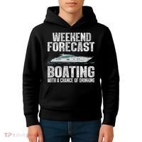 Cute Boat Drinking Art For Women Boating Pontoon Captain Kids Hoodie thumb 4