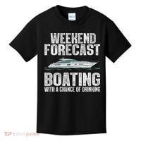 Cute Boat Drinking Art For Women Boating Pontoon Captain Kids T-Shirt thumb 0