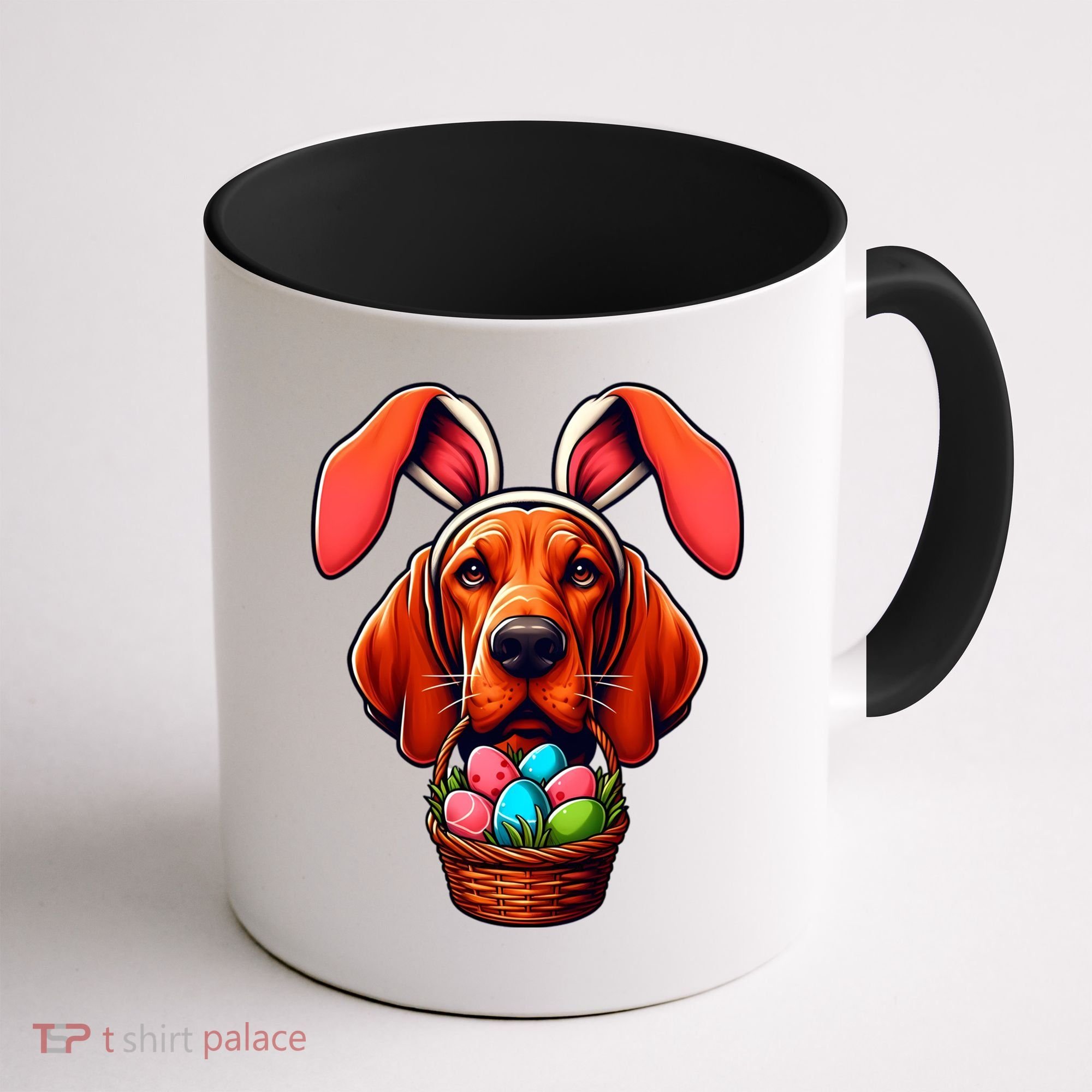 Cute Bunny Ears Redbone Coonhound Dog Easter Egg Hunt Mom Gift Coffee Mug