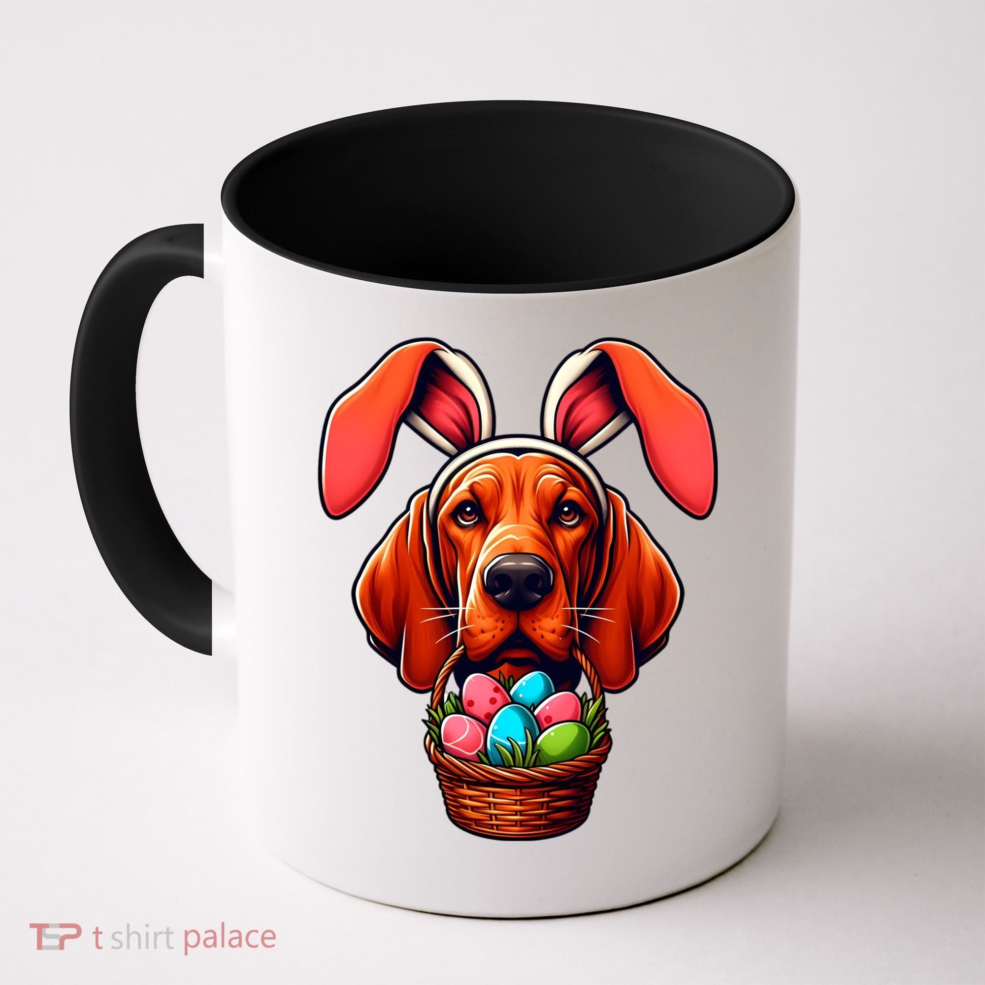 Cute Bunny Ears Redbone Coonhound Dog Easter Egg Hunt Mom Gift Coffee Mug