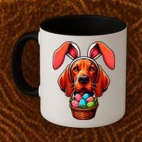 Cute Bunny Ears Redbone Coonhound Dog Easter Egg Hunt Mom Gift Coffee Mug thumb 2