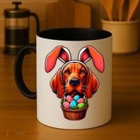 Cute Bunny Ears Redbone Coonhound Dog Easter Egg Hunt Mom Gift Coffee Mug thumb 4