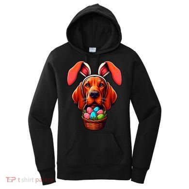 Cute Bunny Ears Redbone Coonhound Dog Easter Egg Hunt Mom Gift Women's Hoodie