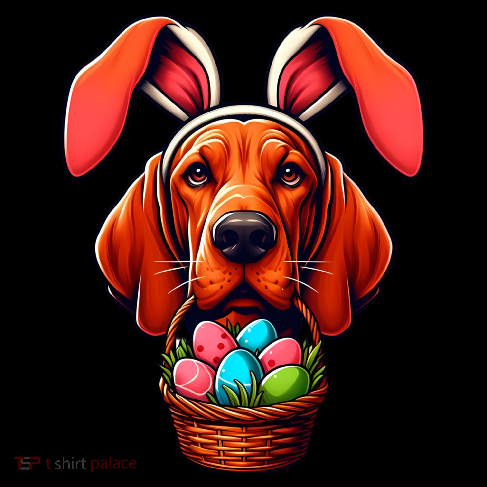Cute Bunny Ears Redbone Coonhound Dog Easter Egg Hunt Mom Gift Women's Hoodie
