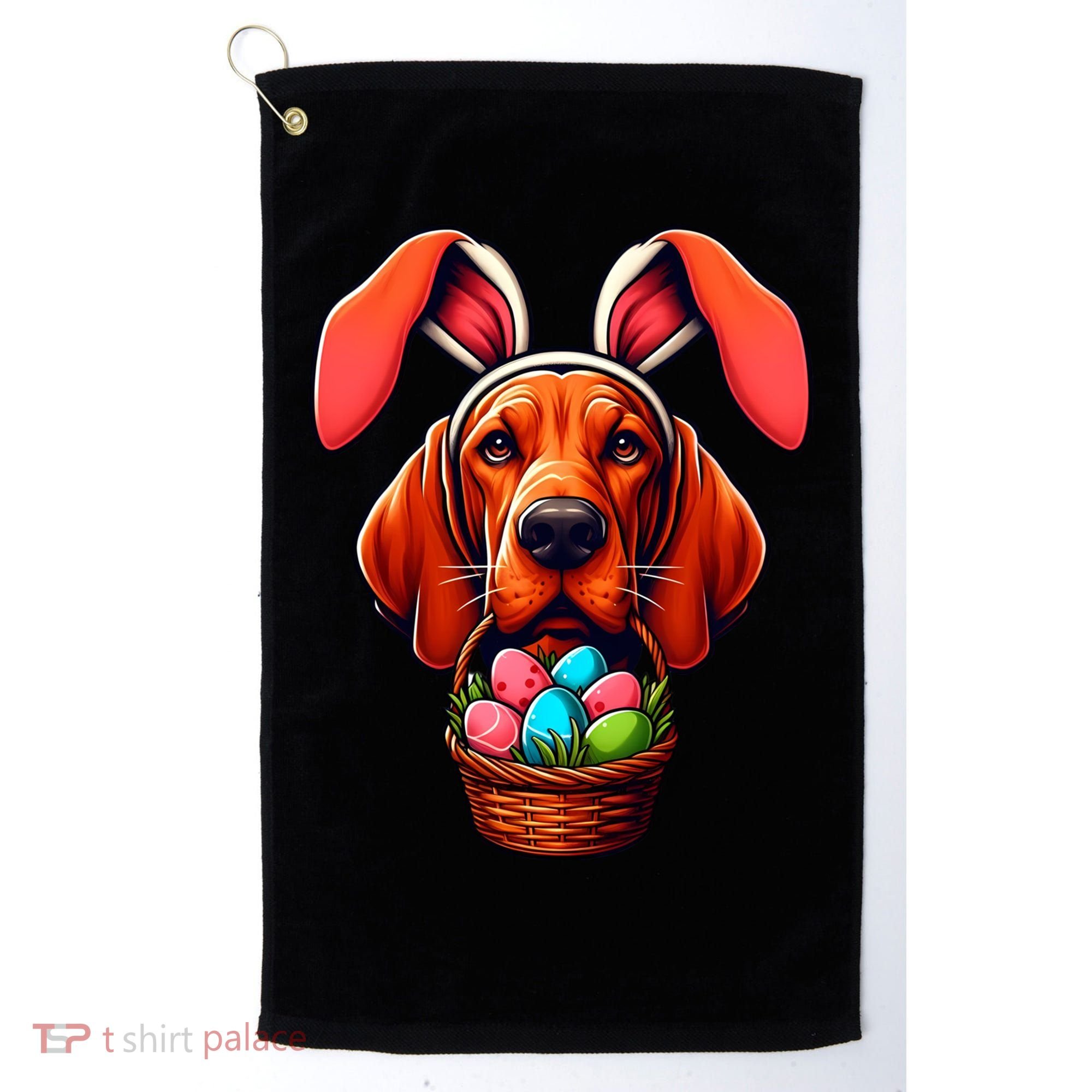 Cute Bunny Ears Redbone Coonhound Dog Easter Egg Hunt Mom Gift Golf Towel