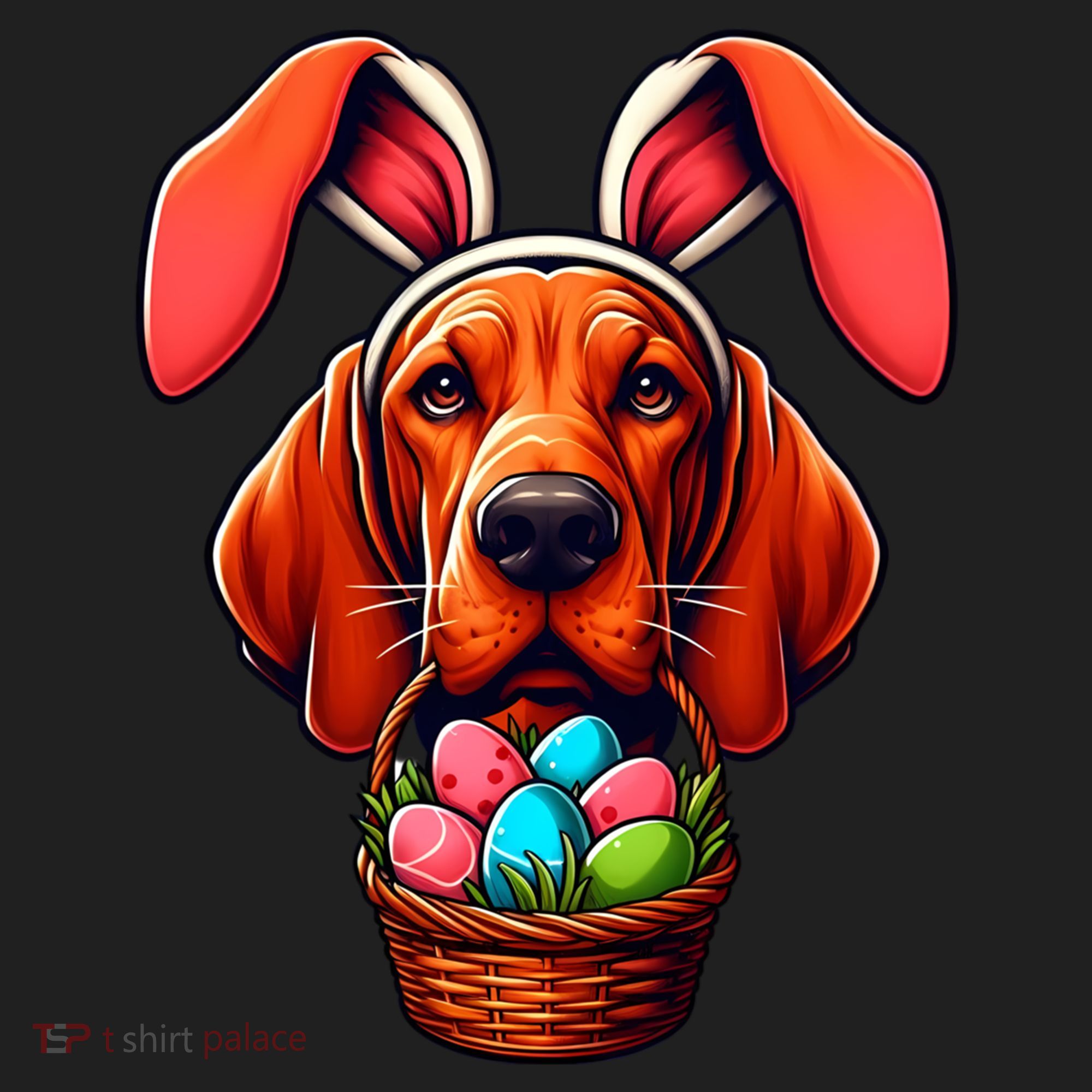 Cute Bunny Ears Redbone Coonhound Dog Easter Egg Hunt Mom Gift Golf Towel