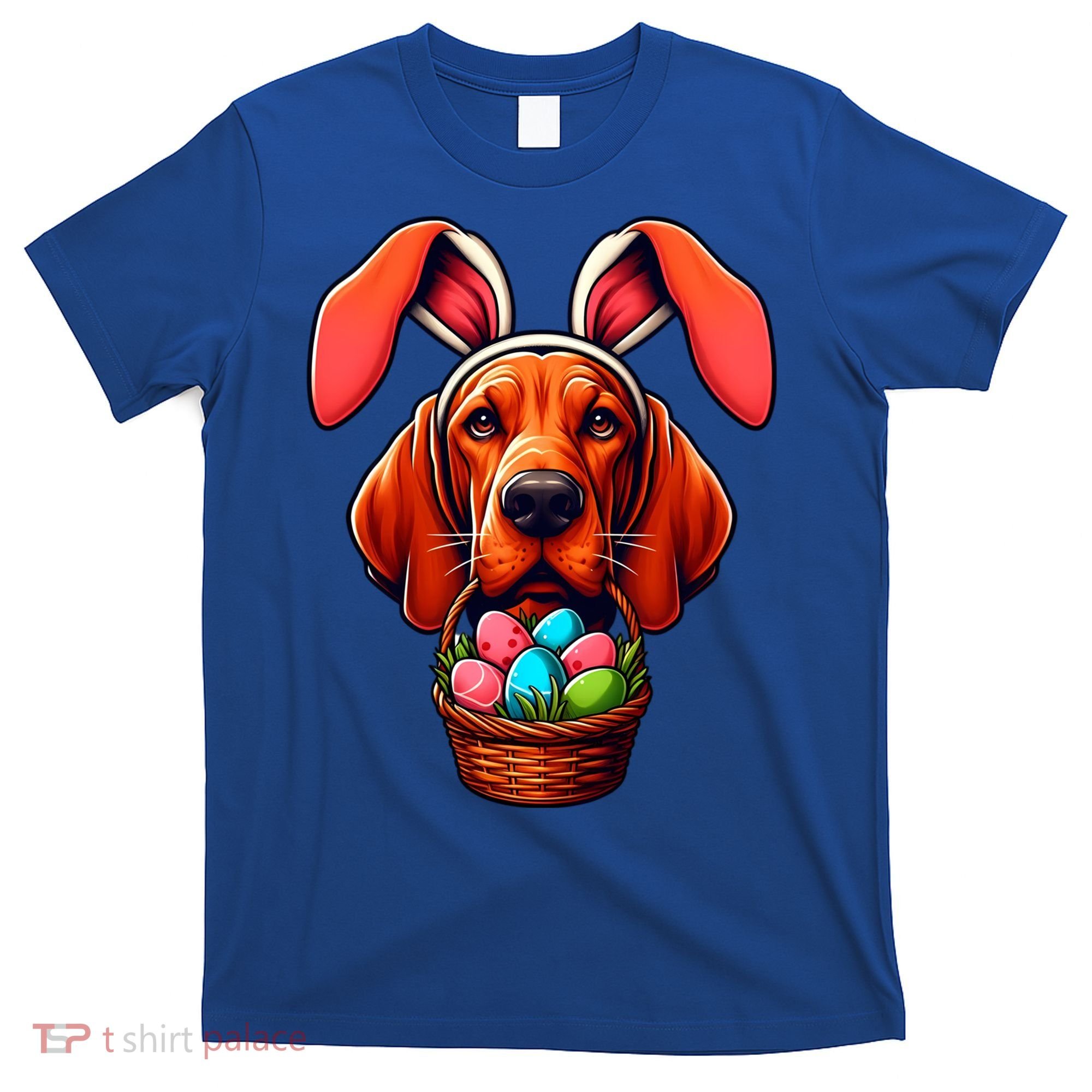 Cute Bunny Ears Redbone Coonhound Dog Easter Egg Hunt Mom Gift T-Shirt