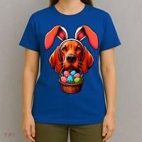 Cute Bunny Ears Redbone Coonhound Dog Easter Egg Hunt Mom Gift T-Shirt thumb 4